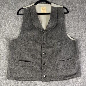 WahMaker Western Frontier Button Vest Waistcoat Herringbone USA Vintage Men's M
